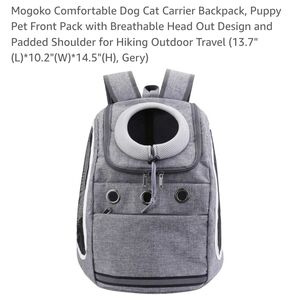 Comfortable Dog Cat Carrier Backpack, Puppy Pet Front Pack with head whole